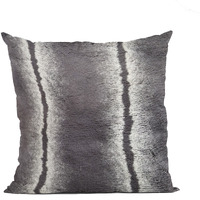 Plutus Charcoal Fluffy Fields Animal Faux Fur Luxury Throw Pillow - Double sided  26" x 26"