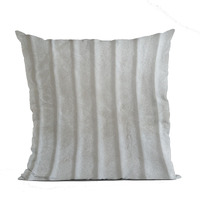 Plutus Off White Soft Snow Animal Faux Fur Luxury Throw Pillow - Double sided  22" x 22"