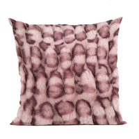 Plutus Pink Leopard Animal Faux Fur Luxury Throw Pillow - Double sided  26" x 26"