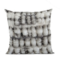 Plutus Off White Sherpa Animal Faux Fur Luxury Throw Pillow - Double sided  20" x 20"
