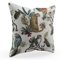 Plutus Multi-Color Jungle Luxury Throw Pillow