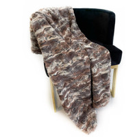 Plutus Brown Wild Rabbit Faux Fur Luxury Throw Blanket