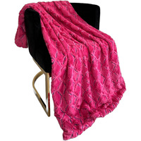 Plutus Fuchsia Purple Diamond Faux Fur Luxury Throw Blanket
