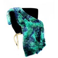 Plutus Green Blue Northern Lights Faux Fur Luxury Throw Blanket