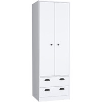 TUHOME St Monans Armoire with Double Door and 2-Drawers -White -Bedroom