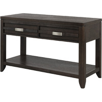 Joni 48 Inch Side Console Table, Acacia Wood, 2 Drawer, 1 Shelf, Espresso