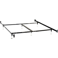 Bed Frame, Queen or King, 6 Metal Legs with Adjustable Glides, Matte Black