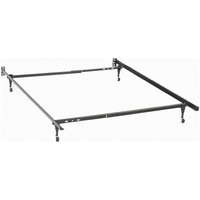 Nit Multisize Metal Bed Frame, Twin or Full Size, Caster Wheels, Black