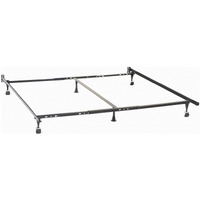 Akz Multisize Bed Frame for Q, K, CK, Six Metal Legs, Rolling Caster Wheels