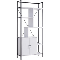 Viola 71 Inch Modern Display Cabinet with 7 Shelves, Metal Frame, White