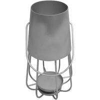 Ambient 12 Inch Vintage Style Iron Candle Stand Lantern, Sleek Curved Handle, Metallic Silver
