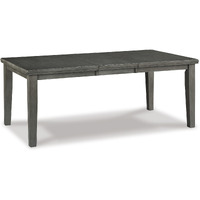 Elin 60-78 Inch Extendable Modern Dining Table, Sturdy Distressed Gray Wood