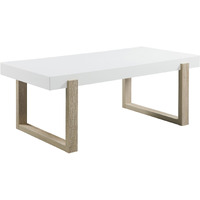 Shay 47 Inch Coffee Table, Thick Rectangular Tabletop, High Gloss White