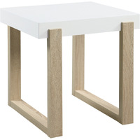 Shay 22 Inch Side End Table, Thick Rectangular Tabletop, High Gloss White
