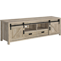 Sem 79 Inch TV Media Entertainment Console, Sliding Doors, 2 Drawers, Brown