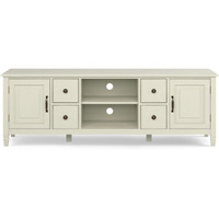 Connaught SOLID WOOD 72 inch Wide TV Stand in Antique White For TVs up to 80 inches