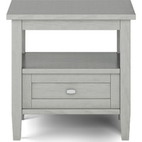 Warm Shaker SOLID WOOD End Table in Fog Grey