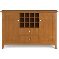 Bedford SOLID WOOD Sideboard Buffet and Wine Rack in Light Golden Brown