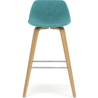 Randolph Bentwood Counter Height Stool (Set of 2) with Light Wood in Aqua Blue Polyester linen fabric