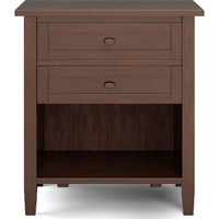 Warm Shaker SOLID WOOD Bedside Table in Russet Brown