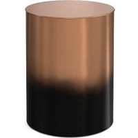 Curtis Metal Cylinder Accent Table in Ombre Black / Copper