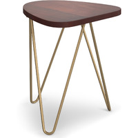 Patrice Metal and Wood Accent Table in Dark Brown