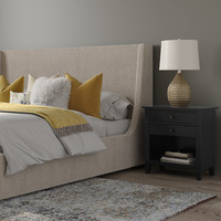 Carlton SOLID WOOD Bedside Table in Black