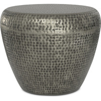 Preston Metal Side Table in Antique Silver