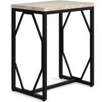 Selma Metal and Wood Accent Table in White Wash
