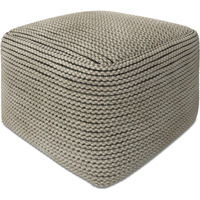 Eastmont Outdoor/Indoor Pouf in Cream Polystyrene Filling