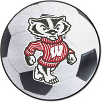 Wisconsin Badgers Soccer Ball Rug - 27in. Diameter