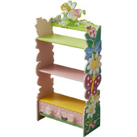 Kids Funnel Olivia the Fairy Girls Hand Painted 3 Tier Flower Bookcase with Drawers