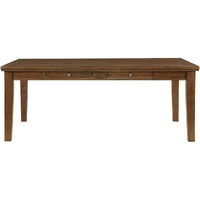 Trea 78 Inch Dining Table, 6 Drawers, Plank Top, 6 Seater, Rustic Brown