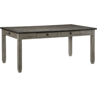 Rome 72 Inch Wood Dining Table, 6 Drawers, Two Tone Finish, Round Handles