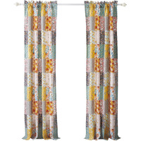 Turin 84 Inch Window Curtains, Brushed Microfiber, Multicolor Patchwork