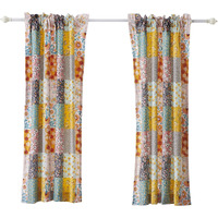 Turin 63 Inch Window Curtains, Brushed Microfiber, Multicolor Patchwork