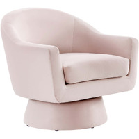 Astral Performance Velvet Fabric and Wood Swivel Chair