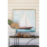 FRAMED SAILBOAT OIL PAINTING