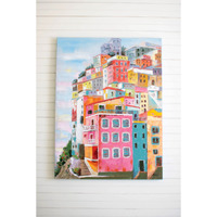 COLORFUL HOUSES OIL PAINTING