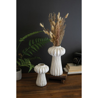 SET OF TWO ORGANIC WHITE CERAMIC VASES - JELLY FISH