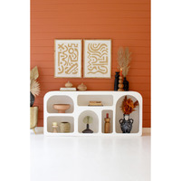 WHITE WOOD CONSOLE TABLE