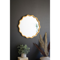 SQUIGGLE WOOD CIRCLE FRAMED  MIRROR