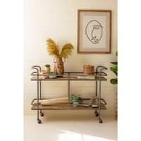 ROLLING WOOD AND IRON CART