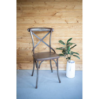 RUSTIC IRON CROSS BACK DINING CHAIR