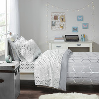 Ergode Exquisite Metallic Ikat Dot Printed Sheet Set - Soft Microfiber, OEKO-TEX Certified, Fits up to 16 Mattress - Contemporary Elegance for Your Bedroom Decor