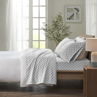 Cozy Cotton Flannel Sheet Set - Soft & Warm Bedding with Stylish Prints - OEKO-TEX Certified - Machine Washable - Includes Flat Sheet, Fitted Sheet, and Pillowcases - Perfect for Chilly Winter Nights.