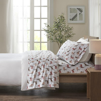 Luxurious and Cozy Cotton Flannel Sheet Set | Soft and Warm Bedding for Chilly Winter Nights | OEKO-TEX Certified | Easy Care | Variety of Prints | Includes Flat Sheet, Fitted Sheet, and Pillowcases