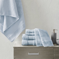Madison Park Ergode Cotton Bath Towel Set - Luxurious, Plush, and Absorbent - 600gsm - Dobby Border - Oeko-Tex Certified - 6 Piece Set