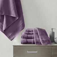 Madison Park Ergode Cotton Bath Towel Set - Luxurious, Plush, and Absorbent - 600gsm - Dobby Border - Oeko-Tex Certified - 6 Piece Set