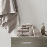 Madison Park Ergode Cotton Bath Towel Set - Luxurious, Plush, and Absorbent - 600gsm - Dobby Border and End Hem - Oeko-Tex Certified - 6 Piece Set